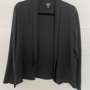 Eileen Fisher Black Silk Open Front Jacket S